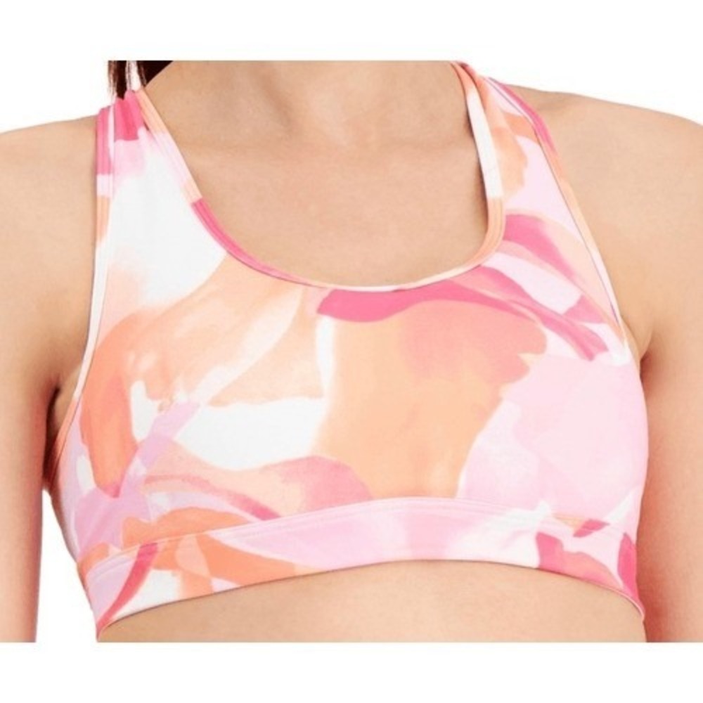 IDEOLOGY Intimates Pink Crossover Back Removable Cups Medium Impact Sports Bra X